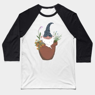 Hand-drawn Gnome with a Blue Hat Baseball T-Shirt